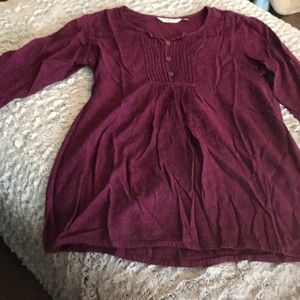 Purple/burgundy 3/4 sleeve top